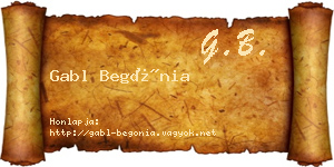 Gabl Begónia névjegykártya